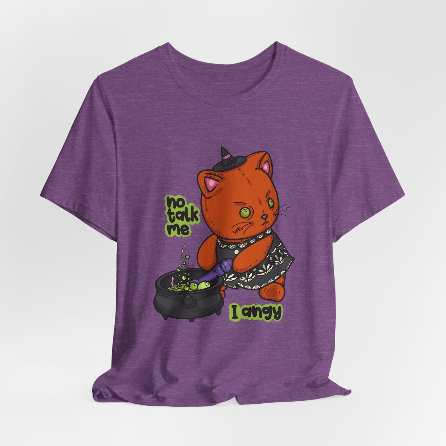 Witchy Cat “No Talk Me I Angy” Unisex Short Sleeve Shirt