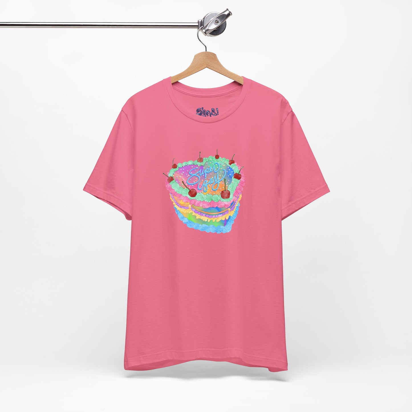 Super Gay Vintage Fancy Cake Tee, Unisex Pride Cakes T-Shirt, Gay Pride Baking Shirt, Casual Baker Apparel