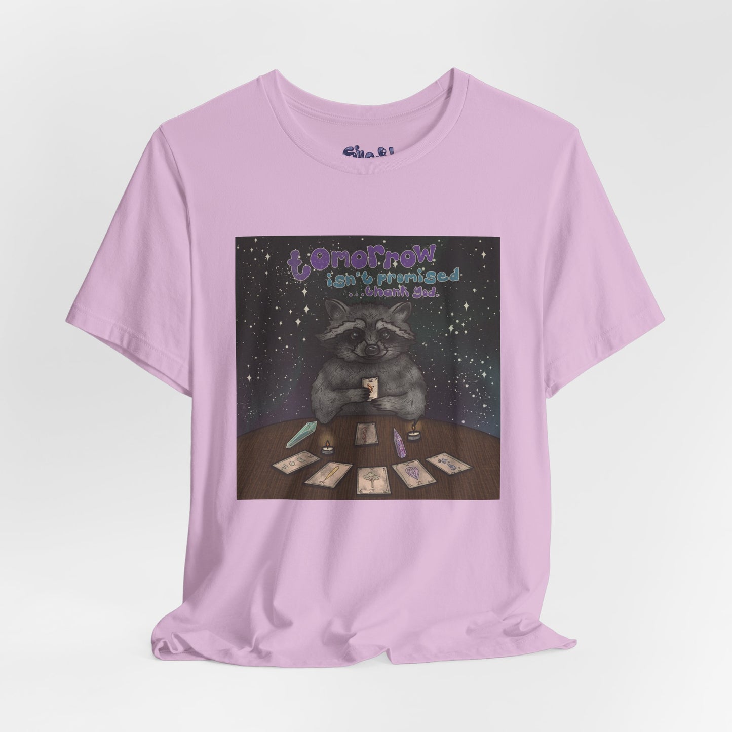 Cosmic Tarot Raccoon Tee - Whimsical Unisex T-Shirt, Trash Panda Gifts, Mystical Apparel, Quirky Casual Wear