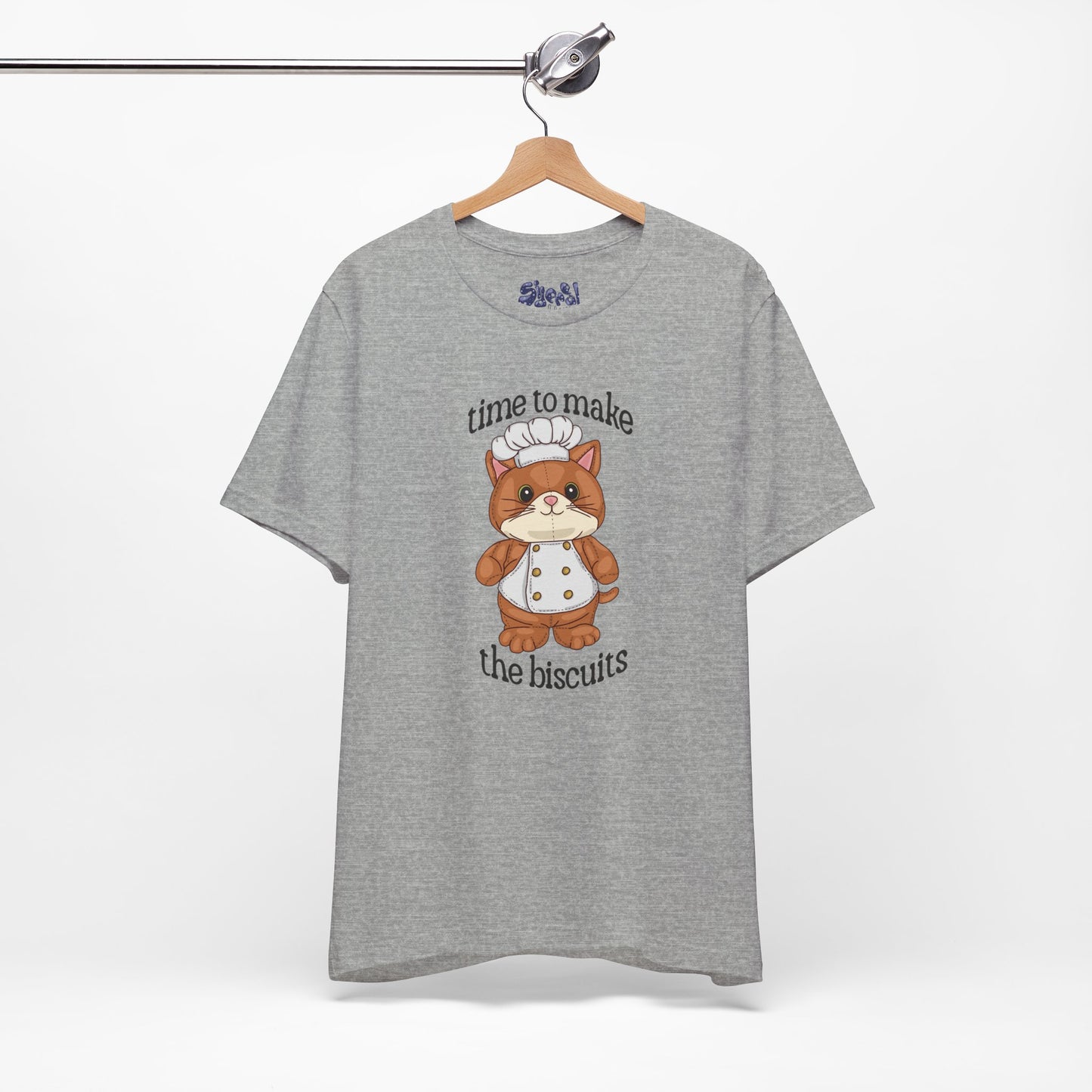 Cute Cat Chef Tee - "Time to Make the Biscuits" | Baking Shirt, Animal Lover Gift, Kitchen Humor, Cute Pet Apparel, Cat Lover Tee