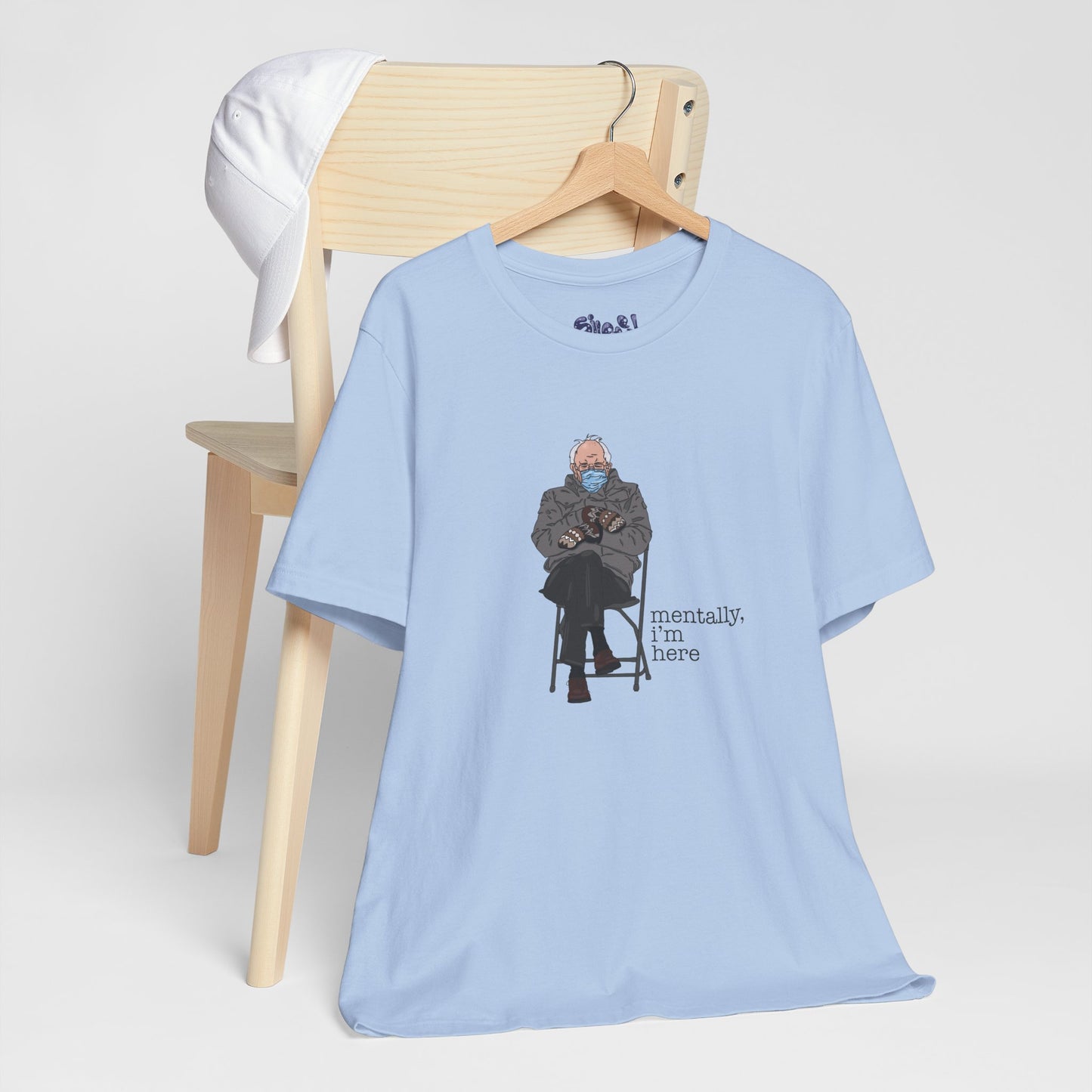 Bernie Sanders Mentally I'm Here Tee, Unisex Political Humor Shirt, Casual Wear For Liberal Leftist, Comfortable Everyday Tee