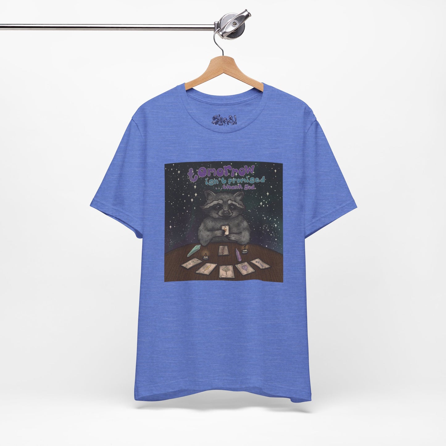 Cosmic Tarot Raccoon Tee - Whimsical Unisex T-Shirt, Trash Panda Gifts, Mystical Apparel, Quirky Casual Wear