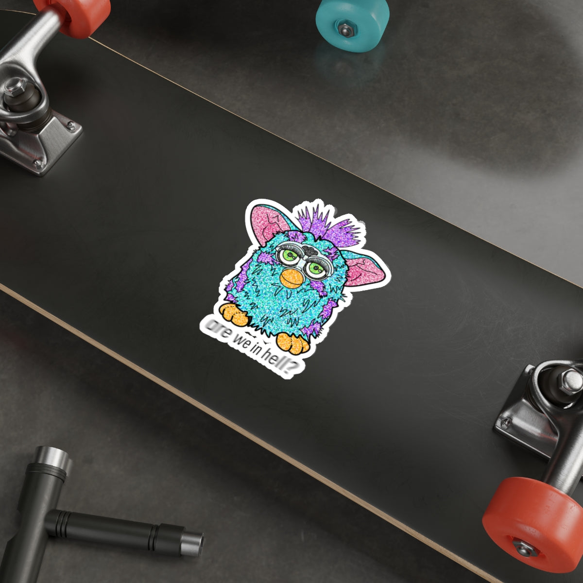 ‘Are We in Hell?' Retro Furby Premium Die-Cut Water Resistant Vinyl Sticker