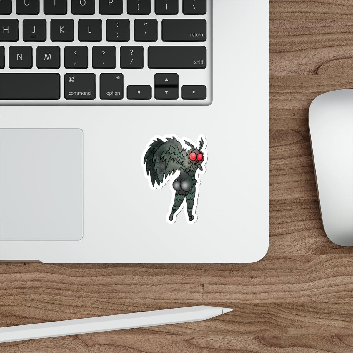 Sexy Mothman Whimsical Cryptid Waterproof Vinyl Die-Cut Stickers for Quirky Laptop & Water Bottle Decor, Folklore Fans, Horror Gift