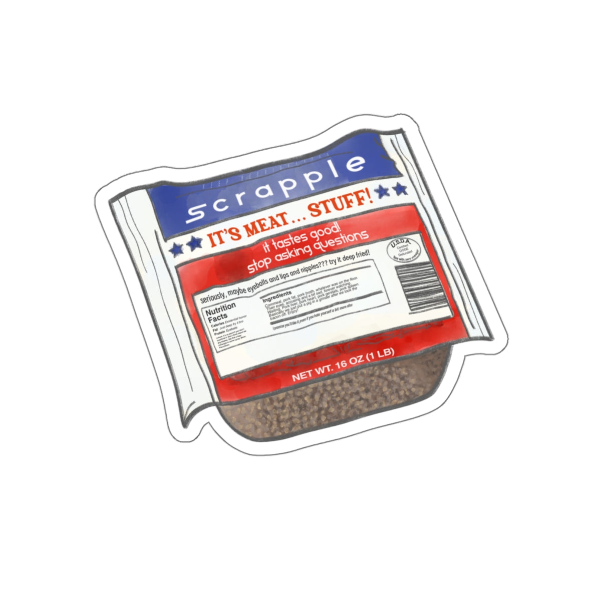Scrapple Premium Die-Cut Water Resistant Vinyl Sticker