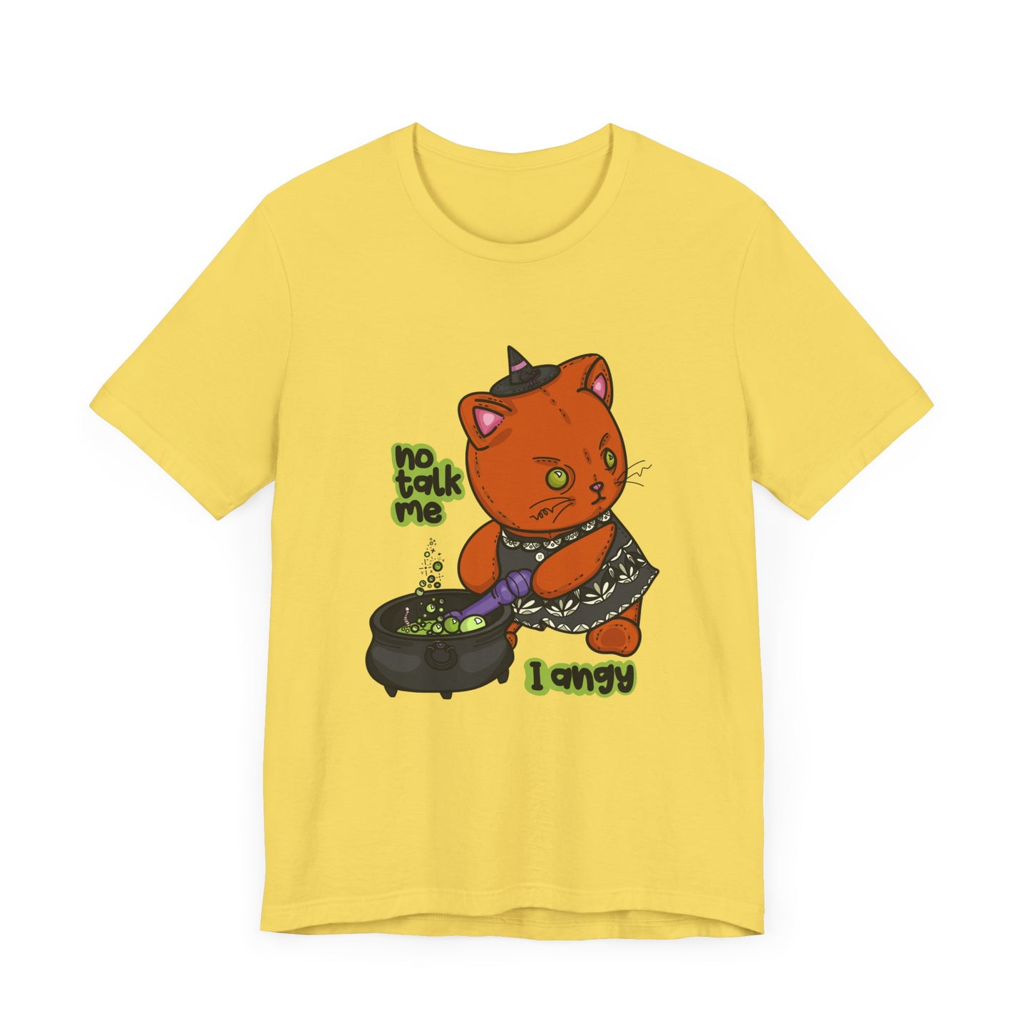 Witchy Cat “No Talk Me I Angy” Unisex Short Sleeve Shirt
