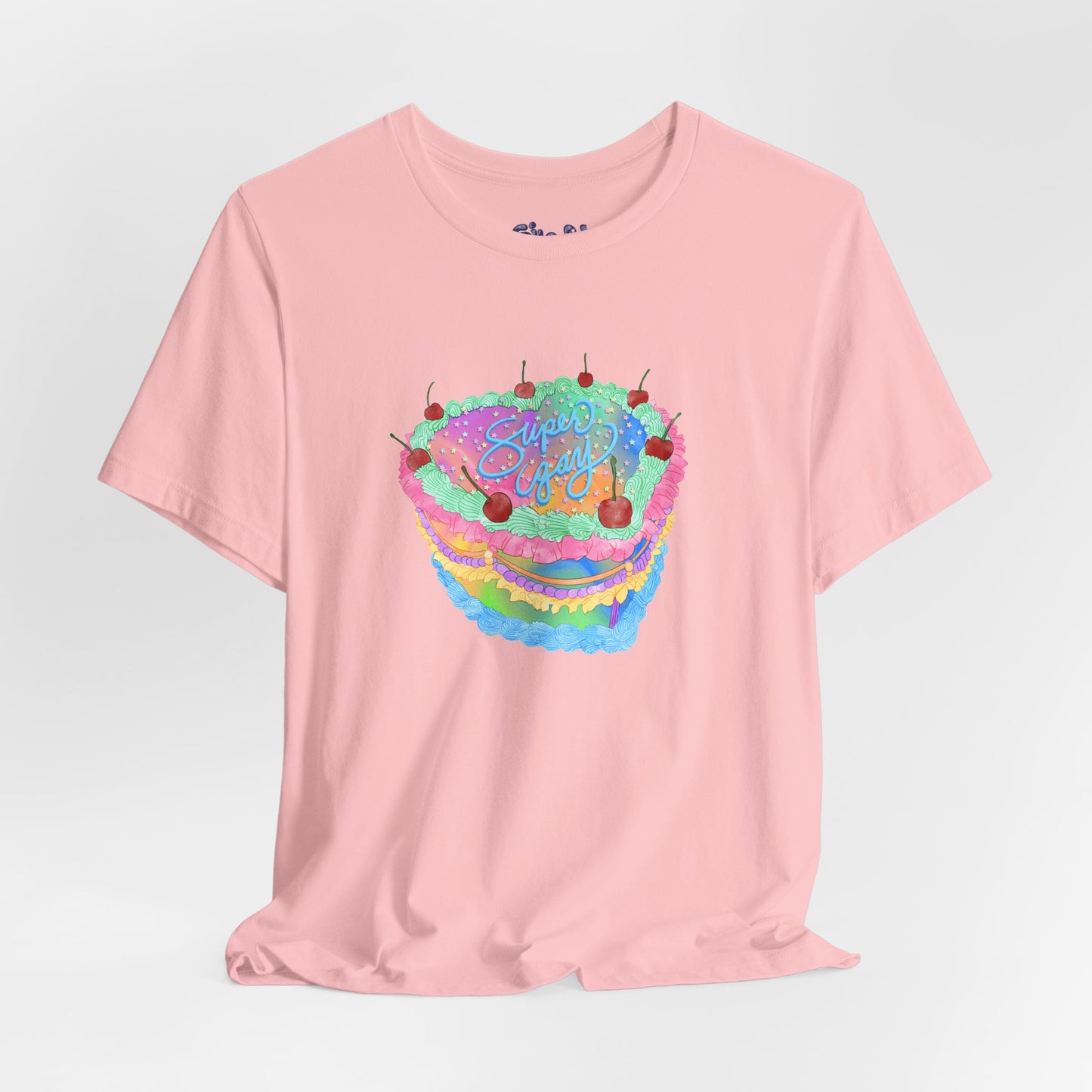 Super Gay Vintage Fancy Cake Tee, Unisex Pride Cakes T-Shirt, Gay Pride Baking Shirt, Casual Baker Apparel