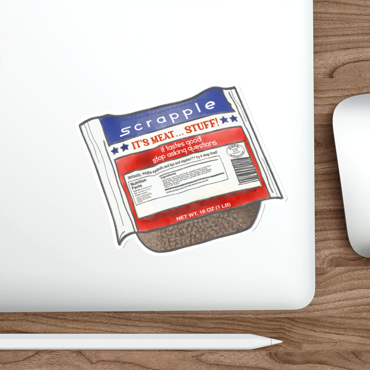 Scrapple Premium Die-Cut Water Resistant Vinyl Sticker