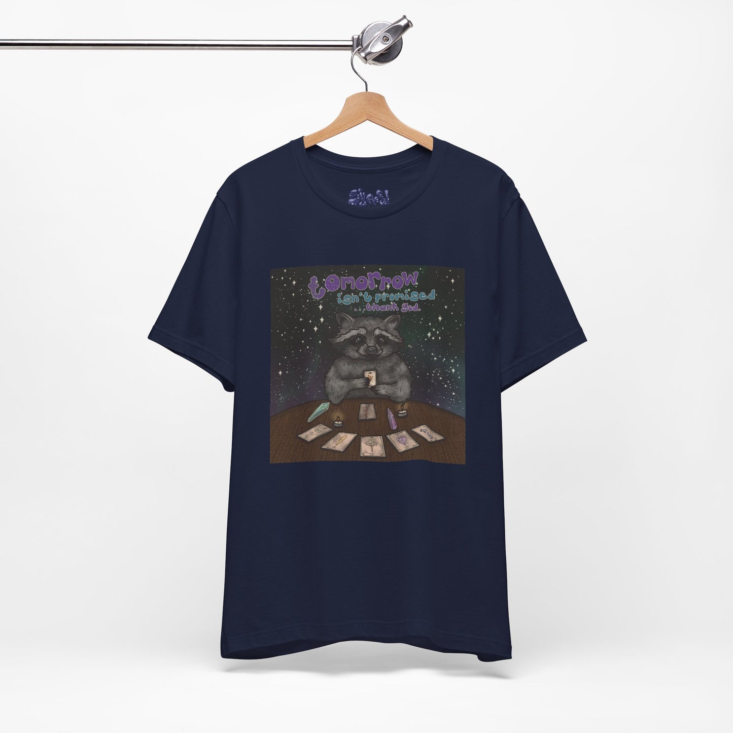 Cosmic Tarot Raccoon Tee - Whimsical Unisex T-Shirt, Trash Panda Gifts, Mystical Apparel, Quirky Casual Wear
