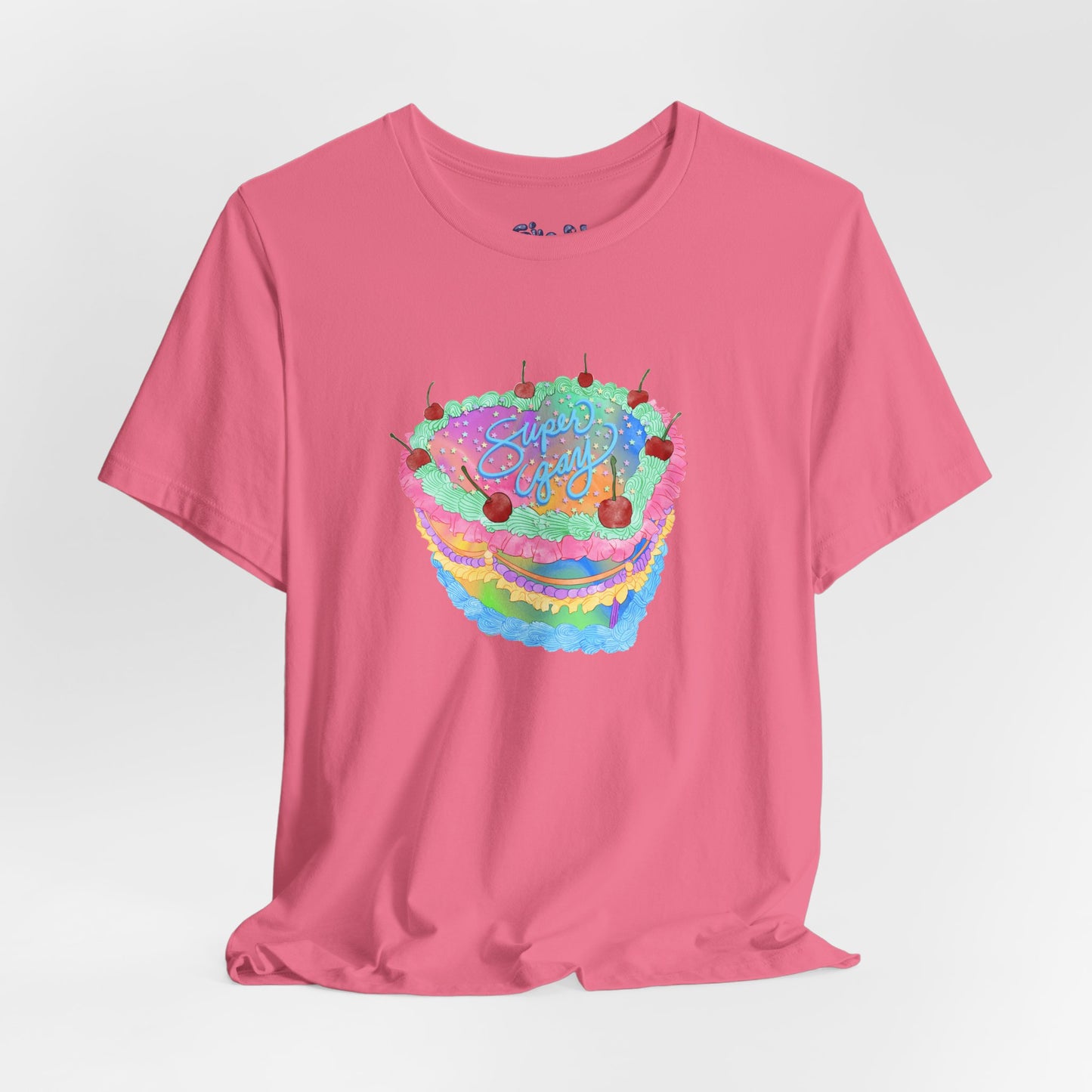 Super Gay Vintage Fancy Cake Tee, Unisex Pride Cakes T-Shirt, Gay Pride Baking Shirt, Casual Baker Apparel