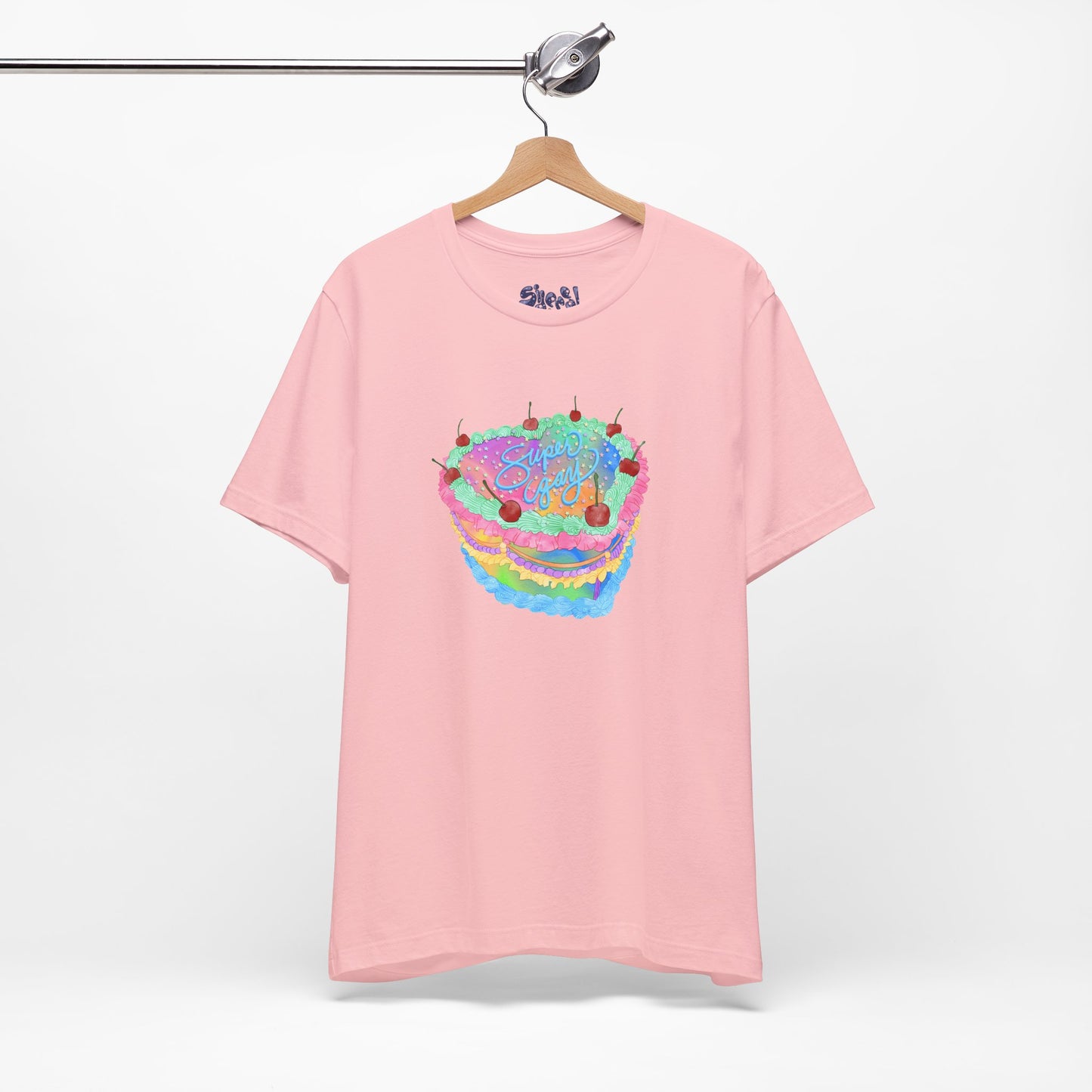 Super Gay Vintage Fancy Cake Tee, Unisex Pride Cakes T-Shirt, Gay Pride Baking Shirt, Casual Baker Apparel