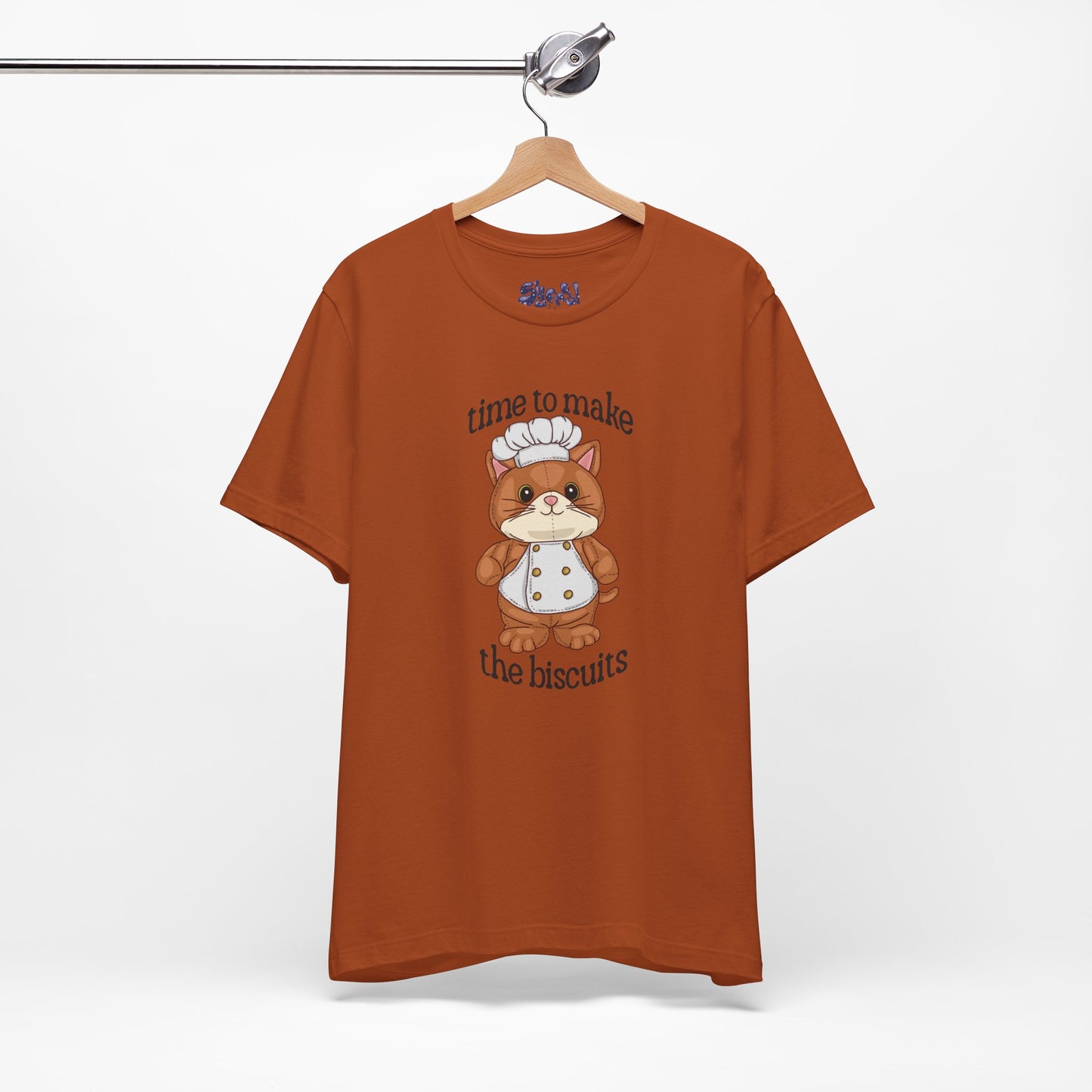 Cute Cat Chef Tee - "Time to Make the Biscuits" | Baking Shirt, Animal Lover Gift, Kitchen Humor, Cute Pet Apparel, Cat Lover Tee