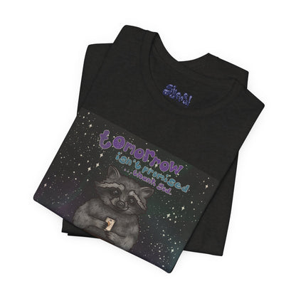 Cosmic Tarot Raccoon Tee - Whimsical Unisex T-Shirt, Trash Panda Gifts, Mystical Apparel, Quirky Casual Wear