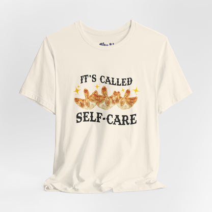 Crab Rangoon Self-Care Short Sleeve Tee, Unisex T-Shirt, Chinese Food Casual Wear, Gift for Foodie, Self Care Quotes, Quirky Motivational Apparel