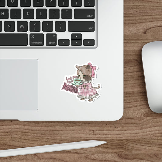 Let Me Be A Hater Waterproof Vinyl Die-Cut Stickers, Punk Cat Water Bottle Sticker, Kawaii Stickers, Grunge Laptop Stickers, Vintage Cat Gift