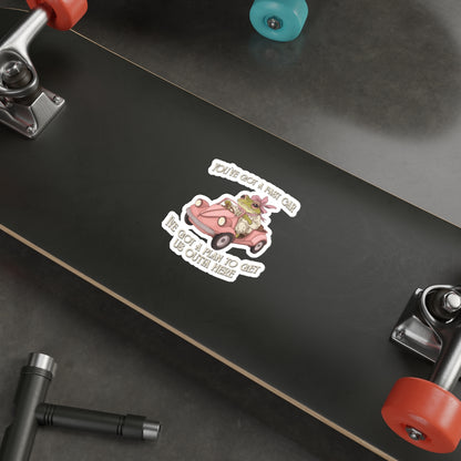 Cute Frog Waterproof Vinyl Die-Cut Stickers - 90s y2k Style, Fast Car, Perfect for Laptops, Water Bottles, Journals, Gifts