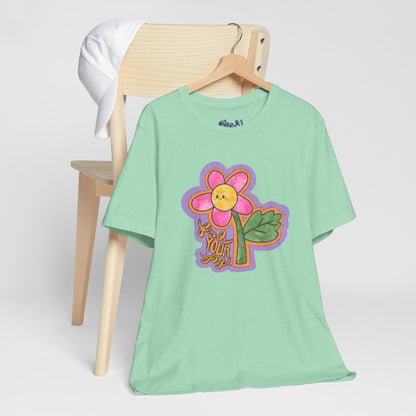 Find Your Joy Flower Graphic Tee, Unique Unisex Shirt for Self-Care Enthusiasts, Mental Health Awareness Casual Wear, Self Care Gift