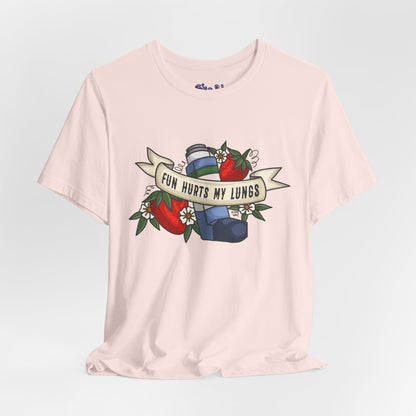 Fun Hurts My Lungs Asthma Awareness Tee, Unisex Jersey T-Shirt, Funny Asthma Shirt, Retro Tattoo Style Gift, Casual Everyday Wear