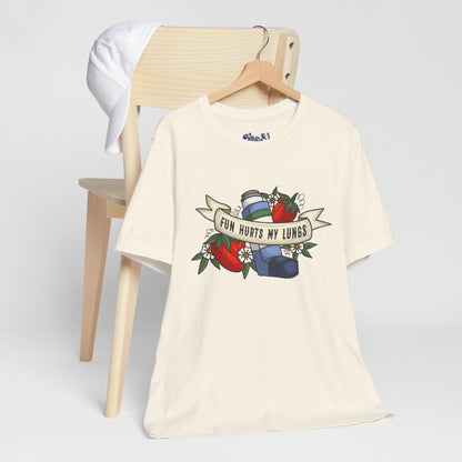 Fun Hurts My Lungs Asthma Awareness Tee, Unisex Jersey T-Shirt, Funny Asthma Shirt, Retro Tattoo Style Gift, Casual Everyday Wear