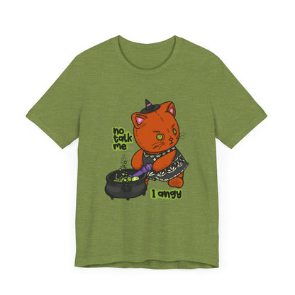 Witchy Cat “No Talk Me I Angy” Unisex Short Sleeve Shirt