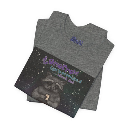 Cosmic Tarot Raccoon Tee - Whimsical Unisex T-Shirt, Trash Panda Gifts, Mystical Apparel, Quirky Casual Wear