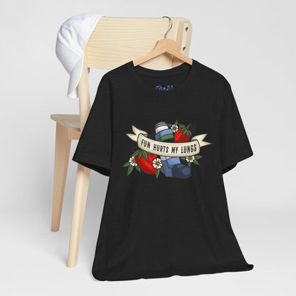 Fun Hurts My Lungs Asthma Awareness Tee, Unisex Jersey T-Shirt, Funny Asthma Shirt, Retro Tattoo Style Gift, Casual Everyday Wear