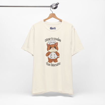 Cute Cat Chef Tee - "Time to Make the Biscuits" | Baking Shirt, Animal Lover Gift, Kitchen Humor, Cute Pet Apparel, Cat Lover Tee
