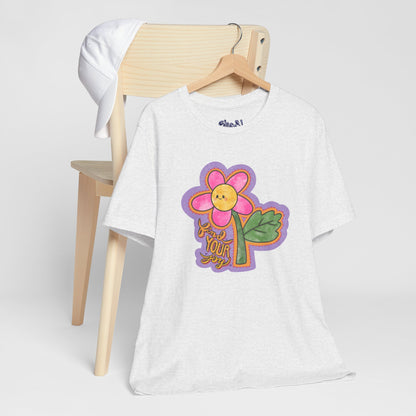 Find Your Joy Flower Graphic Tee, Unique Unisex Shirt for Self-Care Enthusiasts, Mental Health Awareness Casual Wear, Self Care Gift