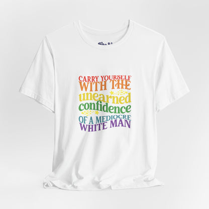 Funny Feminist Tee - Mediocre White Man, Motivational Shirt for Women, Quirky Ironic Gift for Friends, Gender Equality Tee