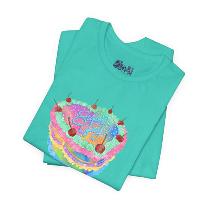 Super Gay Vintage Fancy Cake Tee, Unisex Pride Cakes T-Shirt, Gay Pride Baking Shirt, Casual Baker Apparel