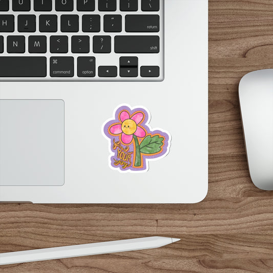 Find Your Joy Joyful Flower Waterproof Vinyl Die-Cut Stickers, Cute Floral Sticker, Mental Health Laptop Decor, Self-Care Gifts, Positive Vibes