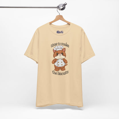 Cute Cat Chef Tee - "Time to Make the Biscuits" | Baking Shirt, Animal Lover Gift, Kitchen Humor, Cute Pet Apparel, Cat Lover Tee