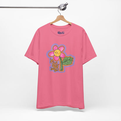 Find Your Joy Flower Graphic Tee, Unique Unisex Shirt for Self-Care Enthusiasts, Mental Health Awareness Casual Wear, Self Care Gift