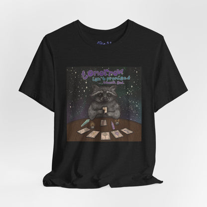 Cosmic Tarot Raccoon Tee - Whimsical Unisex T-Shirt, Trash Panda Gifts, Mystical Apparel, Quirky Casual Wear