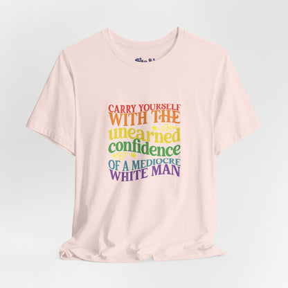 Funny Feminist Tee - Mediocre White Man, Motivational Shirt for Women, Quirky Ironic Gift for Friends, Gender Equality Tee