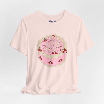 F**k Donald Trump Unisex Tee - Vintage Fancy Cake Shirt, Political MAGA Gift, Bakery Inspired Fashion, Kawaii Cherry Apparel, Liberal Leftist Baking Tee