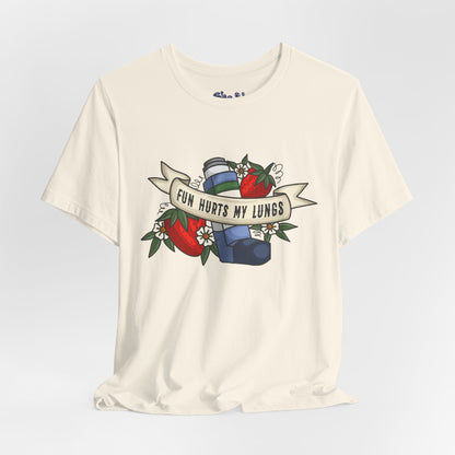 Fun Hurts My Lungs Asthma Awareness Tee, Unisex Jersey T-Shirt, Funny Asthma Shirt, Retro Tattoo Style Gift, Casual Everyday Wear