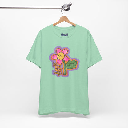 Find Your Joy Flower Graphic Tee, Unique Unisex Shirt for Self-Care Enthusiasts, Mental Health Awareness Casual Wear, Self Care Gift