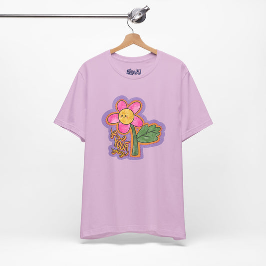 Find Your Joy Flower Graphic Tee, Unique Unisex Shirt for Self-Care Enthusiasts, Mental Health Awareness Casual Wear, Self Care Gift