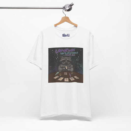 Cosmic Tarot Raccoon Tee - Whimsical Unisex T-Shirt, Trash Panda Gifts, Mystical Apparel, Quirky Casual Wear