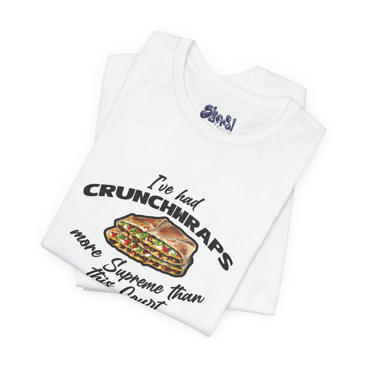 Crunchwrap Supreme Court Political Humor T-Shirt, Liberal Leftist Funny Casual Wear, Gift for Taco Bell Fan, Politics Gift