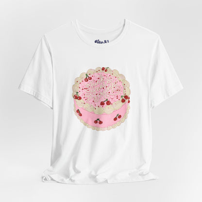 F**k Donald Trump Unisex Tee - Vintage Fancy Cake Shirt, Political MAGA Gift, Bakery Inspired Fashion, Kawaii Cherry Apparel, Liberal Leftist Baking Tee