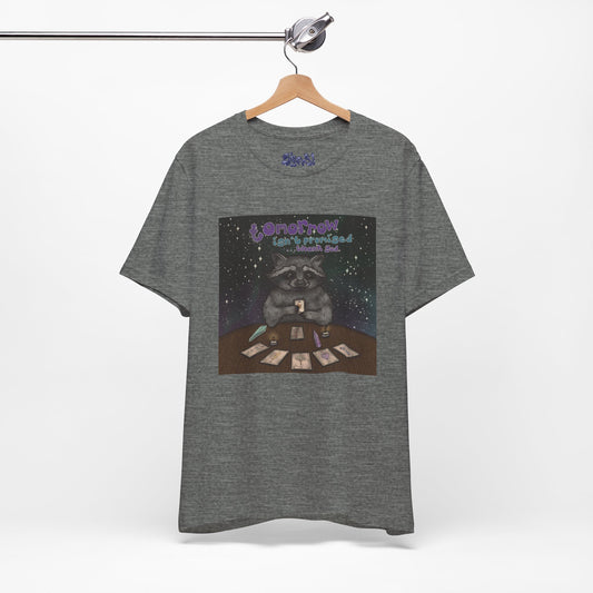 Cosmic Tarot Raccoon Tee - Whimsical Unisex T-Shirt, Trash Panda Gifts, Mystical Apparel, Quirky Casual Wear