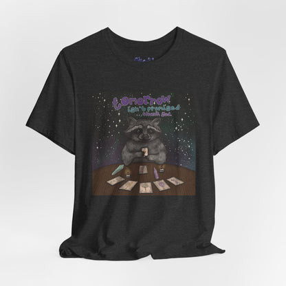 Cosmic Tarot Raccoon Tee - Whimsical Unisex T-Shirt, Trash Panda Gifts, Mystical Apparel, Quirky Casual Wear