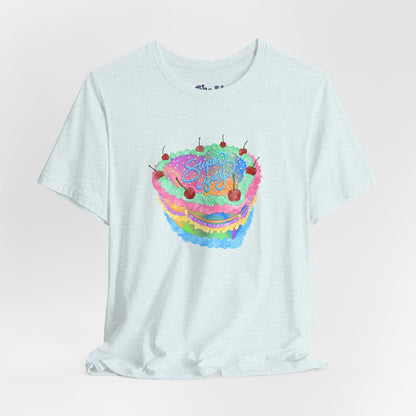Super Gay Vintage Fancy Cake Tee, Unisex Pride Cakes T-Shirt, Gay Pride Baking Shirt, Casual Baker Apparel