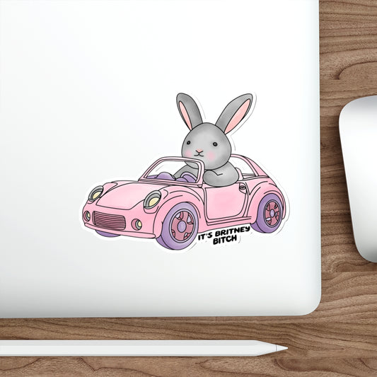 It's Britney Bitch - Bunny Vinyl Waterproof Die-Cut Stickers - Whimsical Decor for Laptops, Water Bottles, Binders, y2k 90s Millennial Gift