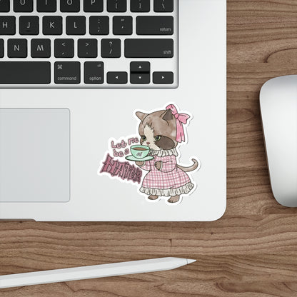 Let Me Be A Hater Waterproof Vinyl Die-Cut Stickers, Punk Cat Water Bottle Sticker, Kawaii Stickers, Grunge Laptop Stickers, Vintage Cat Gift
