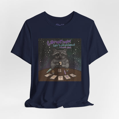 Cosmic Tarot Raccoon Tee - Whimsical Unisex T-Shirt, Trash Panda Gifts, Mystical Apparel, Quirky Casual Wear