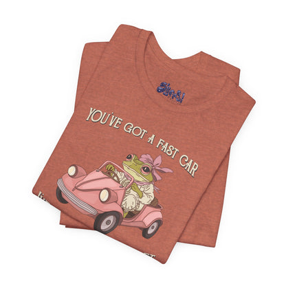 Cute Frog Graphic Tee, You've Got a Plan to Get Us Outta Here Shirt, Unisex T-Shirt, Fast Car, 90's Casual Wear, y2k