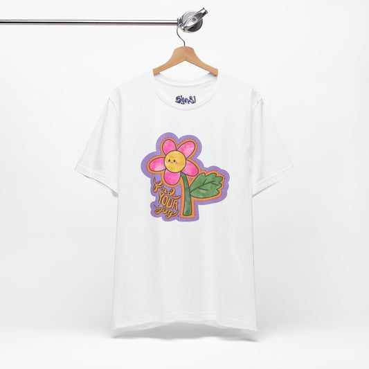 Find Your Joy Flower Graphic Tee, Unique Unisex Shirt for Self-Care Enthusiasts, Mental Health Awareness Casual Wear, Self Care Gift